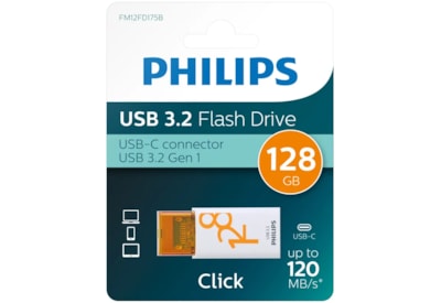 Philips 128gb Usb-c Click Flash Drive (FM12FD175B)