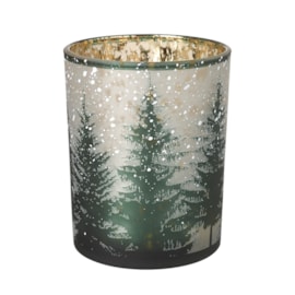 Heaven Sends Glass Snowy Forest T-light Holder (ROR008B)