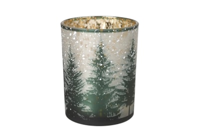 Heaven Sends Glass Snowy Forest T-light Holder (ROR008B)