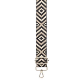 David Jones 4cm Textile Bag Strap Camel/blk Chevro (S118D_CAMEL/BLKCHEVRON)