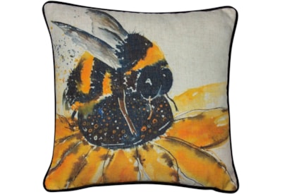 Bee On A Sunflower Print Cushion 45cm (SCFP-BERTY)