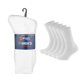 Rjm Mens 5pk White Sport Socks (SK105A)