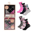 Ladies 3pk Bamboo Argyle Socks In Gift Box (SK1141)