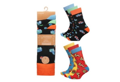 Mens 3pk Bamboo Novelty Design Socks (SK1211)