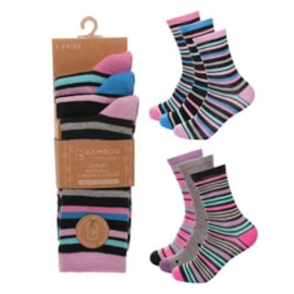 Ladies 3pk Bamboo Design Socks (SK1214)