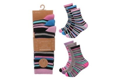 Ladies 3pk Bamboo Design Socks (SK1214)