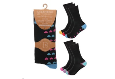 Ladies 3pk Bamboo H&t Non Elastic Socks (SK1215)