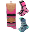 Ladies 3pk Bamboo Design Non Elastic Socks (SK1216)