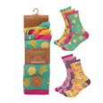 Ladies 3pk Bamboo Novelty Design Socks (SK1217)