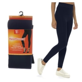 Ladies Navy Velvet Plush Leggings (SK1239NY)