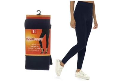 Ladies Navy Velvet Plush Leggings (SK1239NY)