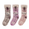 Ladies Fairisle Print Cosy Slipper Socks (SK1258)