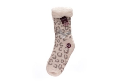 Ladies Animal Print Cosy Slipper Socks (SK1259)