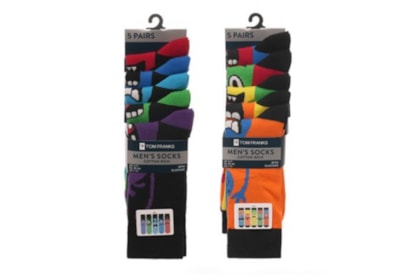 Rjm Mens 5pk Monster Design Socks (SK1265)