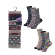 Ladies 3pk Design Socks Star/stripe/spot (SK1271)