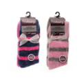 Ladies 2pk Stripe Chenille Velvet Socks (SK1274)