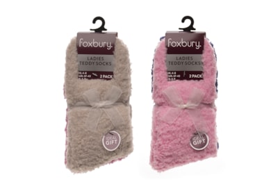 Ladies 2pk Teddy Socks (SK1275)