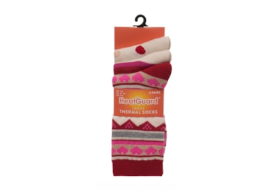 Ladies 3pk Patterned Thermal Socks (SK1282)