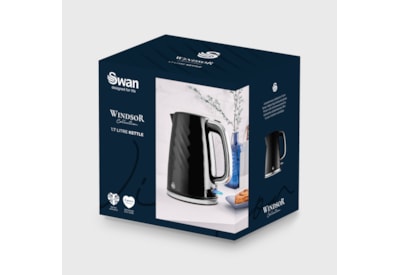 Swan Windsor 3kw Kettle Black 1.7ltr (SK14611BLK)