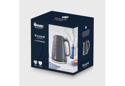 Swan Windsor 3kw Kettle Grey 1.7ltr (SK14611GRY)