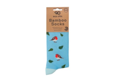 Eco Chic Rspb Robin Bamboo Socks 4-8 (SK20BU)