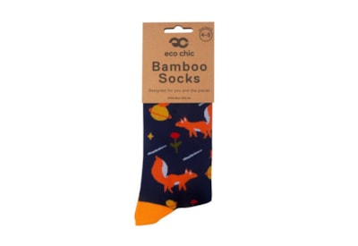 Eco Chic Orange Fox Bamboo Socks 4-8 (SK21OR)