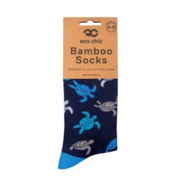 Eco Chic Navy Turtle Bamboo Socks 4-8 (SK23NY)