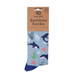 Eco Chic Blue Orca Bamboo Socks 4-8 (SK24BU)