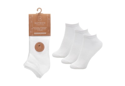 Ladies 3pk Bamboo White Trainer Socks (SK411)