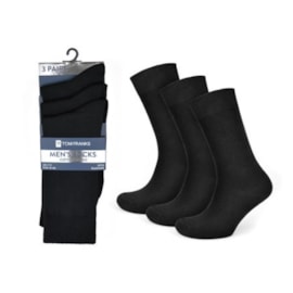 Mens 3pk Black Cotton/elastane Socks (SK601BLKA)