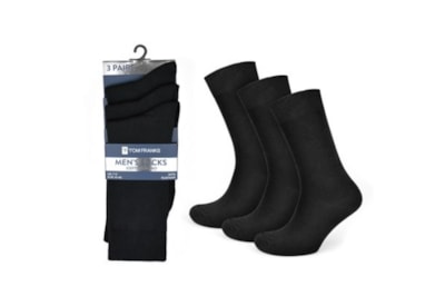 Mens 3pk Black Cotton/elastane Socks (SK601BLKA)