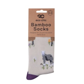 Eco Chic Beige Sheep Realism Bamboo Socks 4-8 (SK81BG)