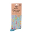 Eco Chic Blue Lush Floral Bamboo Socks 4-8 (SK82BU)