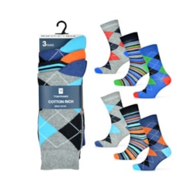 Mens 3pk Argyle Design Socks (SK874)