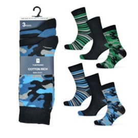 Mens 3pk Camo Design Socks (SK875)