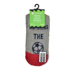 Mens Novelty Slogan Cosy Socks w Gripper (SK886)