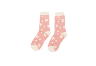 Miss Sparrow Paw Print Socks Dusky Pink (SKS272DUSKYPINK)