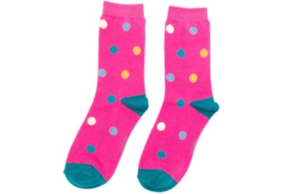 Miss Sparrow Spots Socks Hot Pink (SKS385HOTPINK)