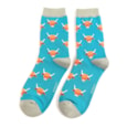 Miss Sparrow Highland Cow Socks Teal (SKS394TEAL)