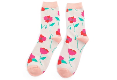 Miss Sparrow Poppy Socks Silver (SKS443SILVER)