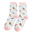 Miss Sparrow Garden Birds Socks Pale Blue (SKS451PALEBLUE)