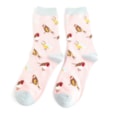 Miss Sparrow Garden Birds Socks Pale Pink (SKS451PALEPINK)