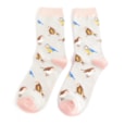 Miss Sparrow Garden Birds Socks Silver (SKS451SILVER)