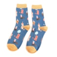 Miss Sparrow Party Cats Socks Navy (SKS453NAVY)