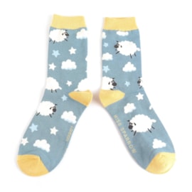 Miss Sparrow Sleepy Sheep Socks Denim (SKS454DENIM)