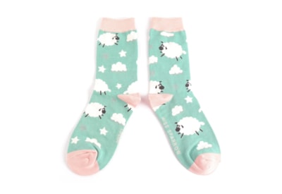 Miss Sparrow Sleepy Sheep Socks Duck Egg (SKS454DUCKEGG)