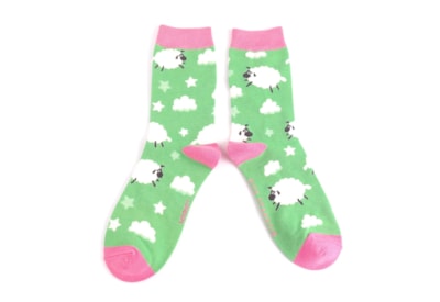 Miss Sparrow Sleepy Sheep Socks Grass Green (SKS454GRASSGREEN)