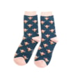 Miss Sparrow Xmas Highland Cows Socks Navy (SKS462NAVY)