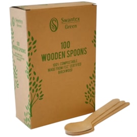 Swantex Wooden Disposable Spoons 100s (WSPOON)