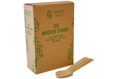 Swantex Wooden Disposable Spoons 100s (WSPOON)